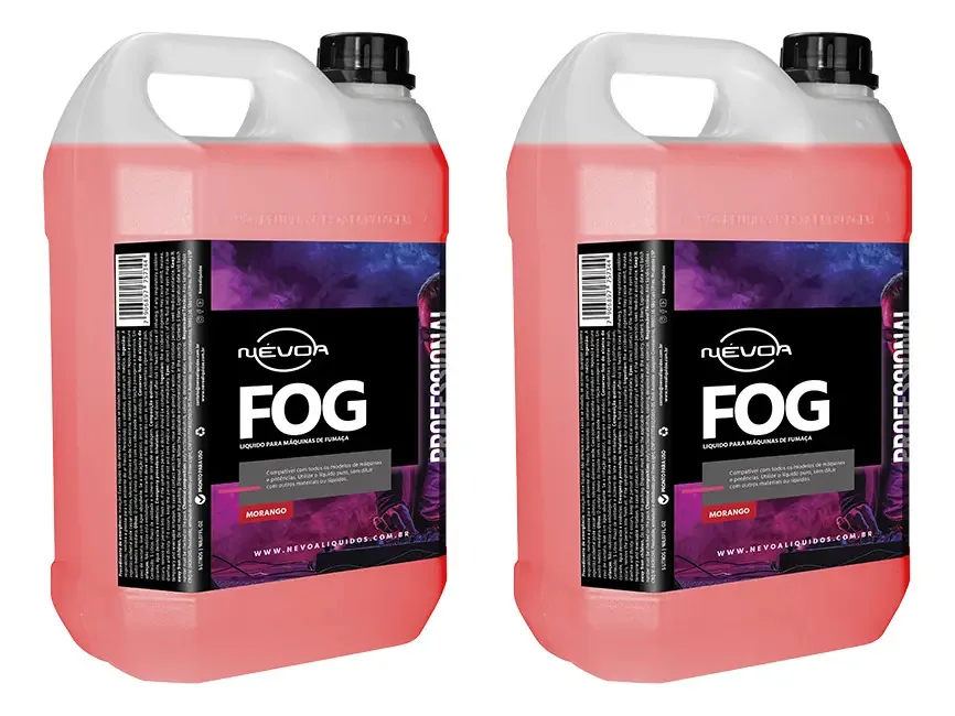 Kit 2 Liquido Fluido Para Maquina De Fumaça 5 Litros Morango Linha Professional Nevoa