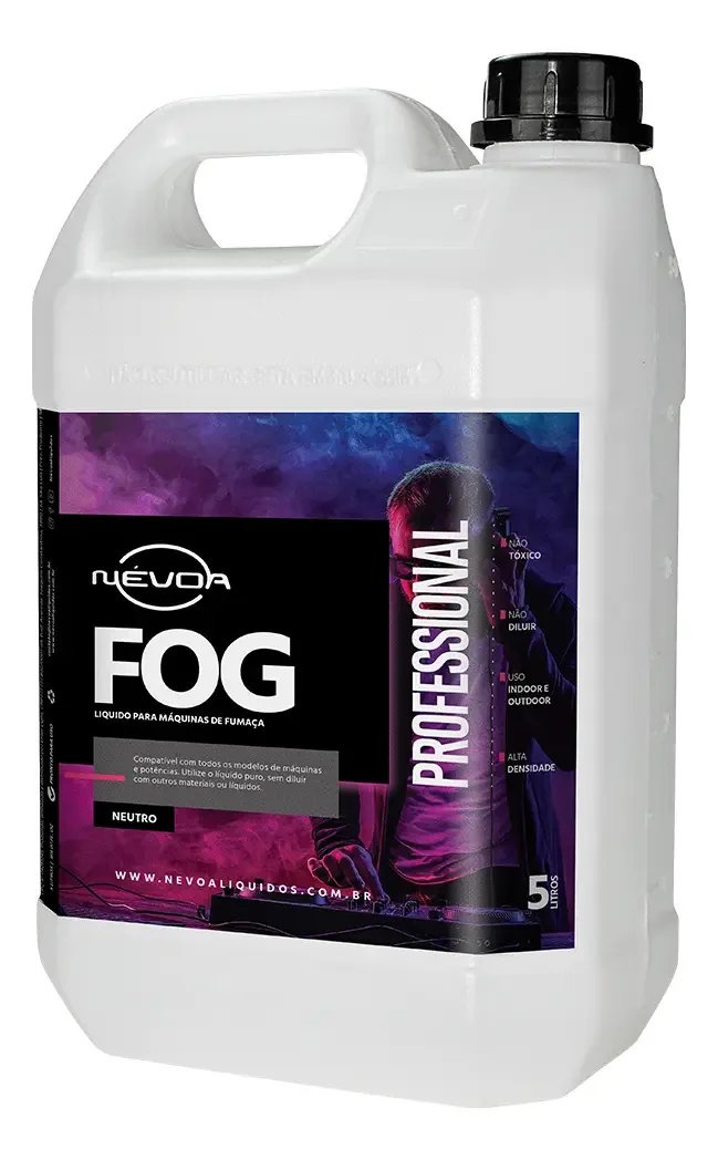 Liquido Fluido Para Maquina De Fumaça 5 Litros Neutro Linha Professional Nevoa