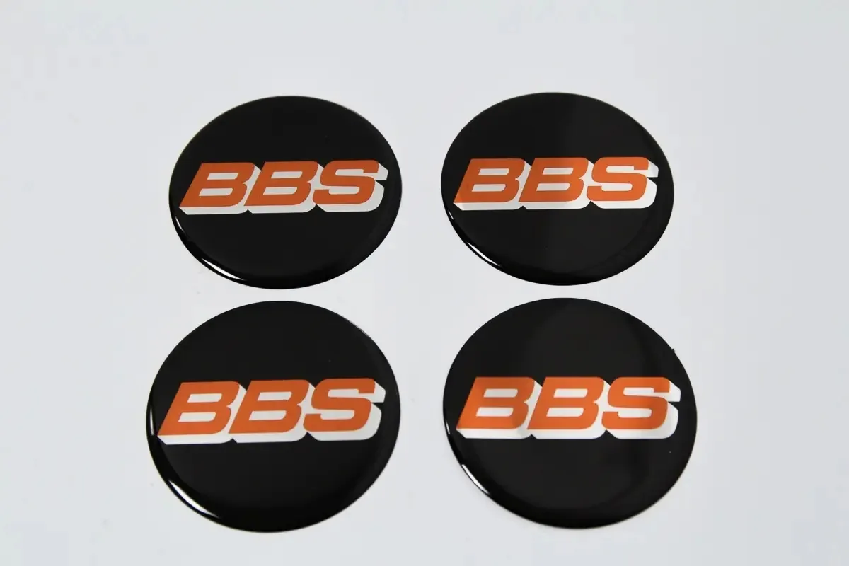 Emblema Adesivos Compatível Bbs 55mm Resinado F502 Cor Vermelho E Preto