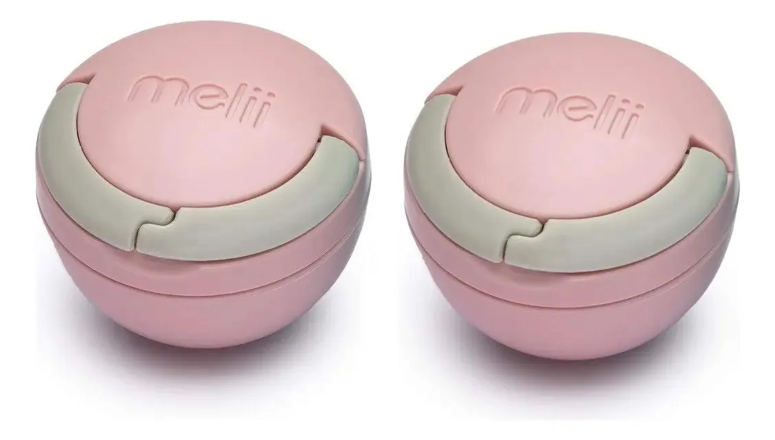 Estojo de chupeta Melii — rosa e cinza — pacote com 2