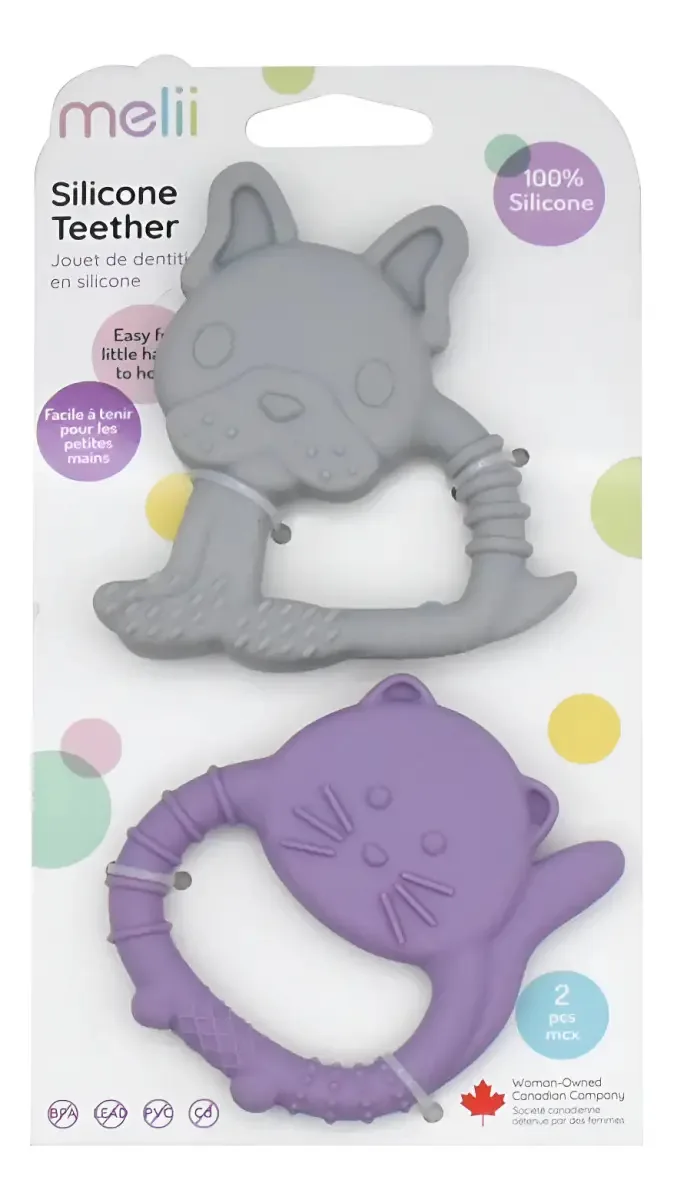 Mordedores de silicone Melii Grey