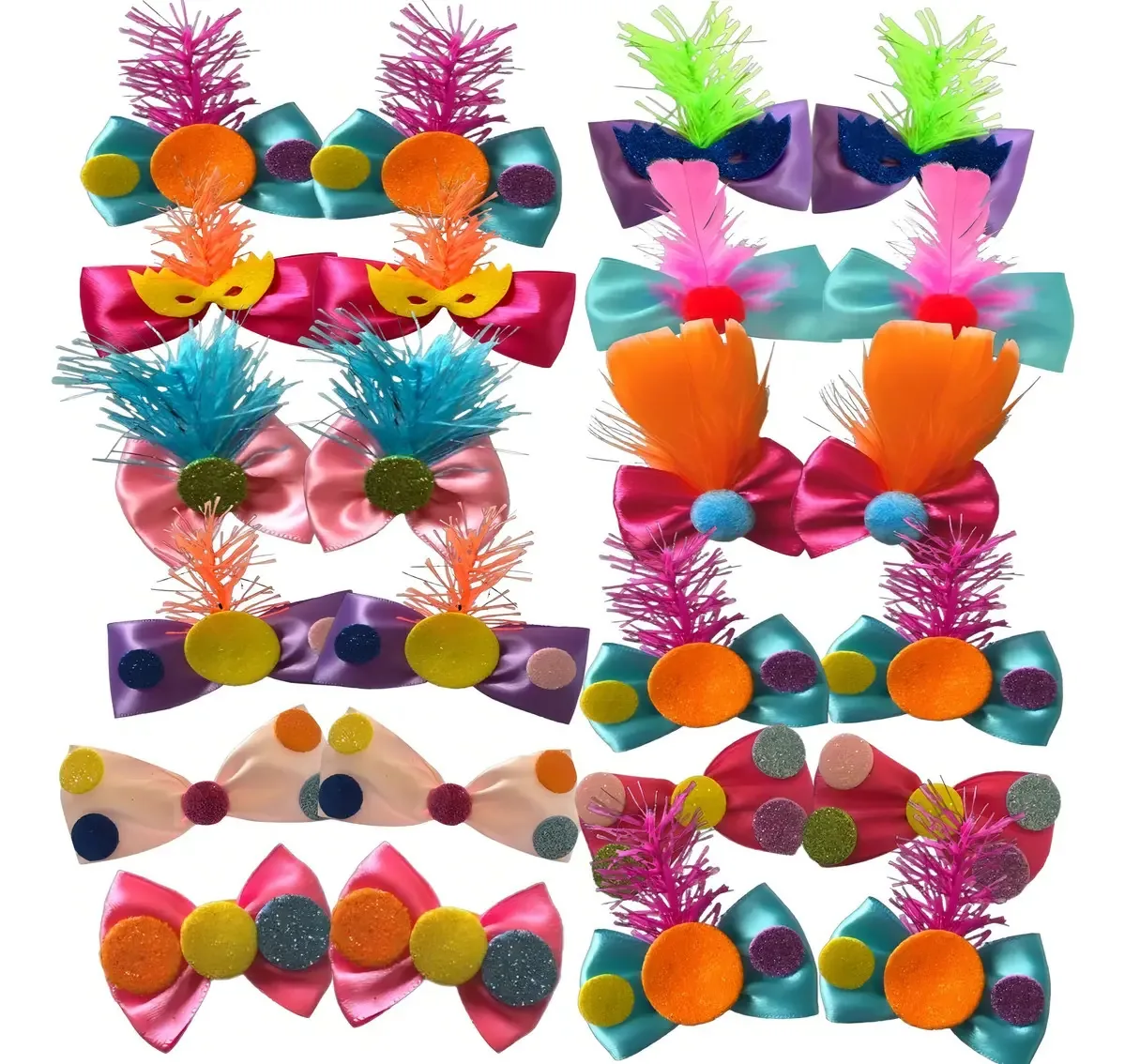 Kit 20 Laços Pet De Carnaval Poliéster M Pet Shop Cor Variadas