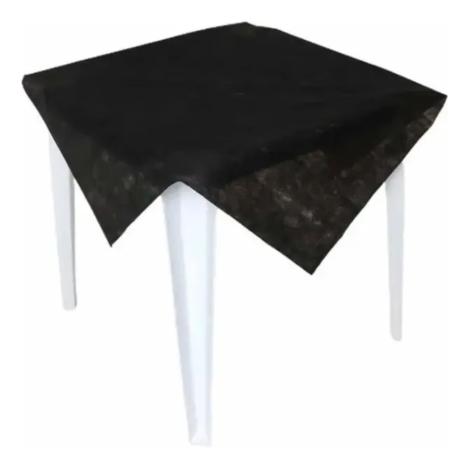12 Toalhas De Mesa Tnt Para Festas Tamanho 1,40x1,40 Cor Preto