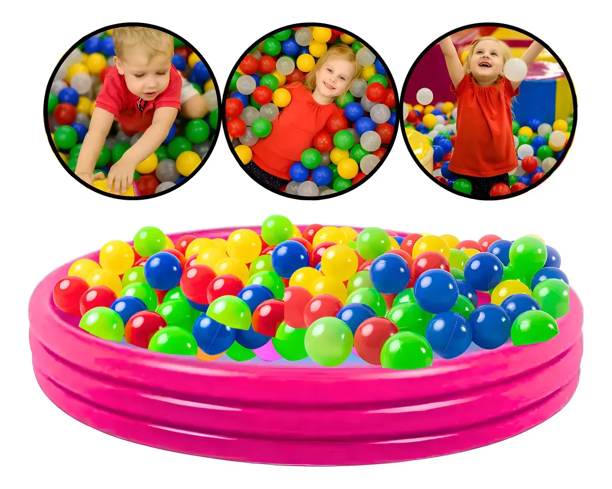 Piscina De Bolinhas Infantil Piscina Inflável + 50 Bolinhas Cor Rosa-chiclete