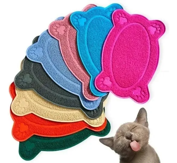Jogo Americano Para Gatos Cachorro Cão Comedouros Ração Água Cor Cinza Oval