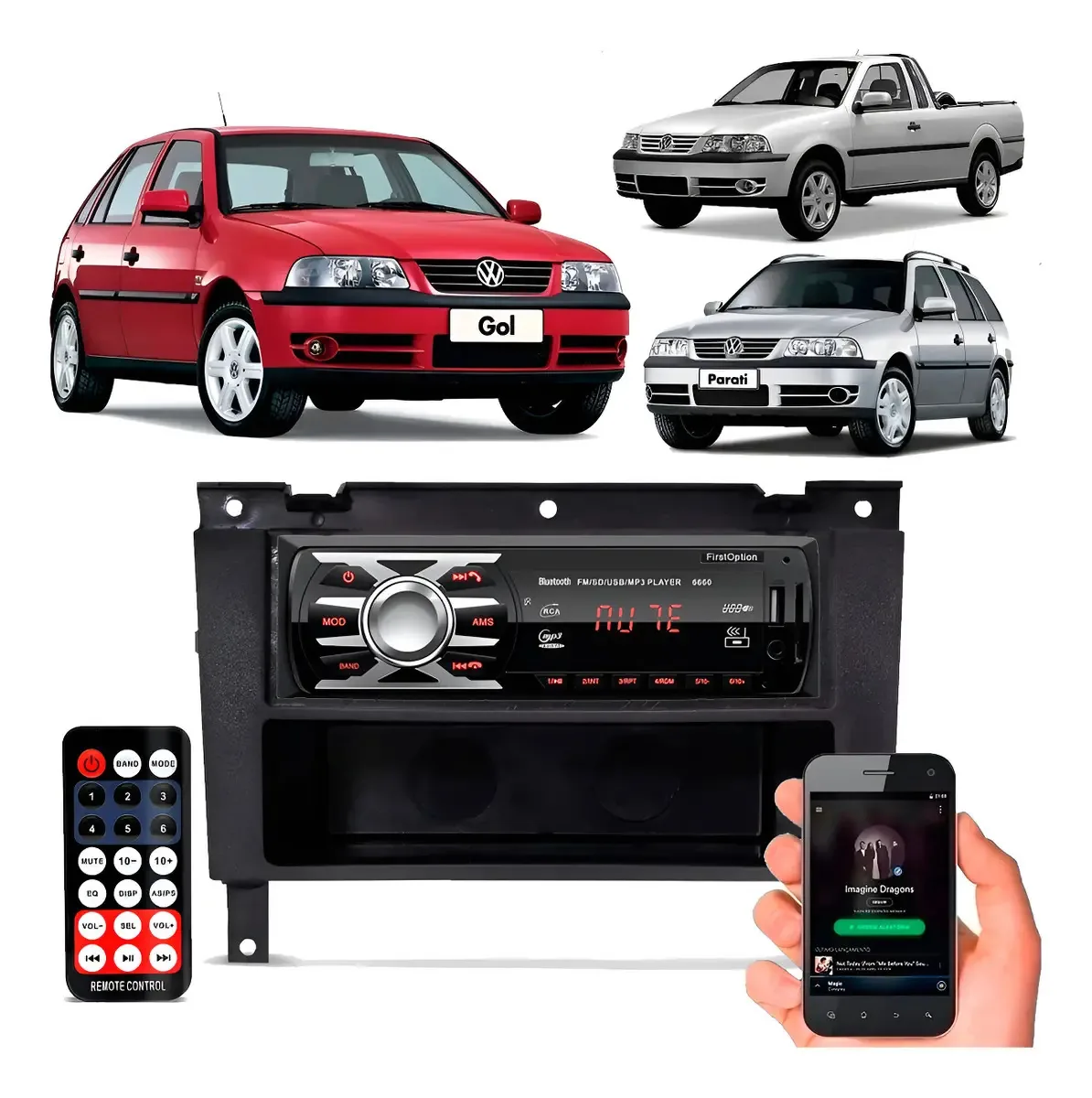 Moldura Cd Mp3 Rádio Painel 1din Cd Rádio Vw Gol G3 + Rádio