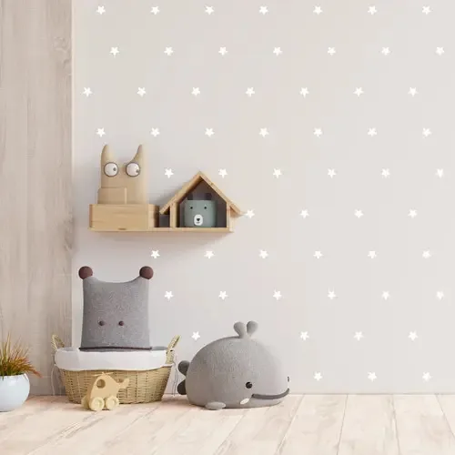 Adesivo De Parede Estrelinhas Cor Amarelo Pastel