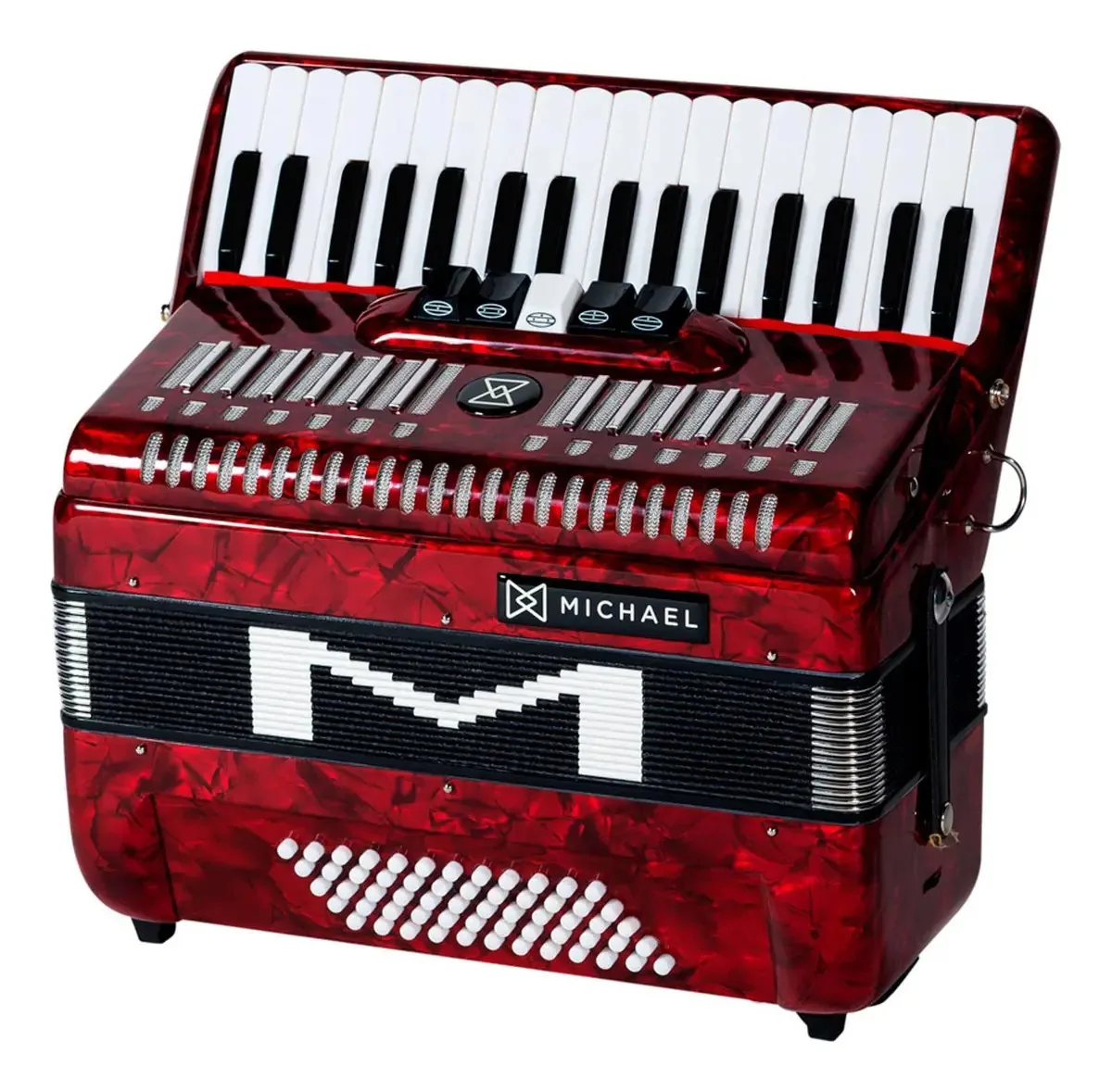 Acordeon Michael 60bx Acm6005 60b 5/0 Prd Vermelho Perolado