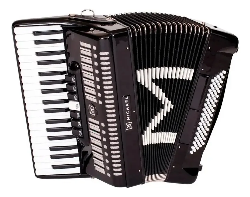 Acordeon Michael Acm8007n Spb De 80 Baixos Preto Sólido
