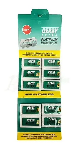 Lâmina De Barbear Navalha Kit C50 Lâminas Derby Platinum