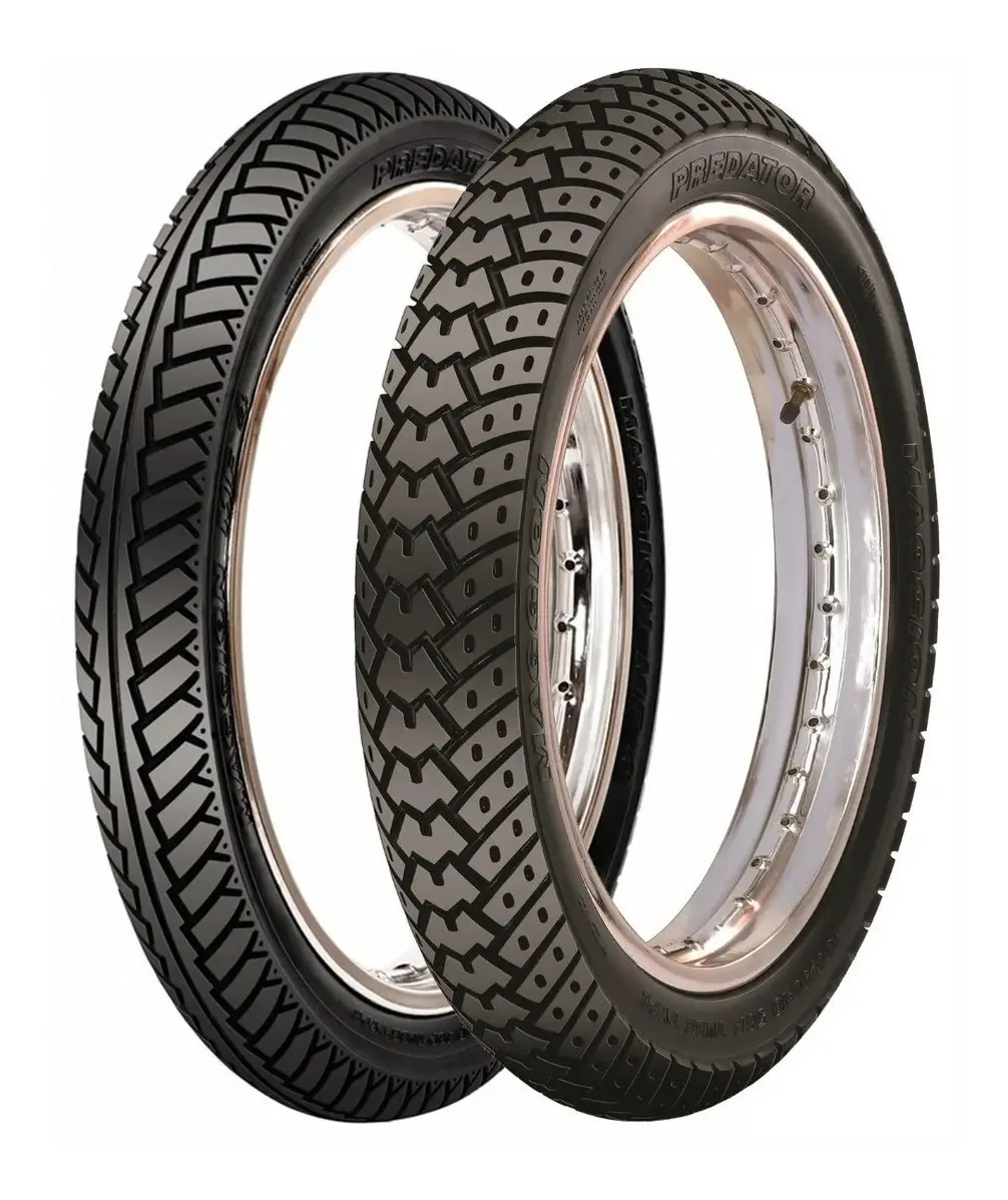 de Pneus Maggion Predator 90/90-18 e 2.75-18 Sem Câmara a Motocross