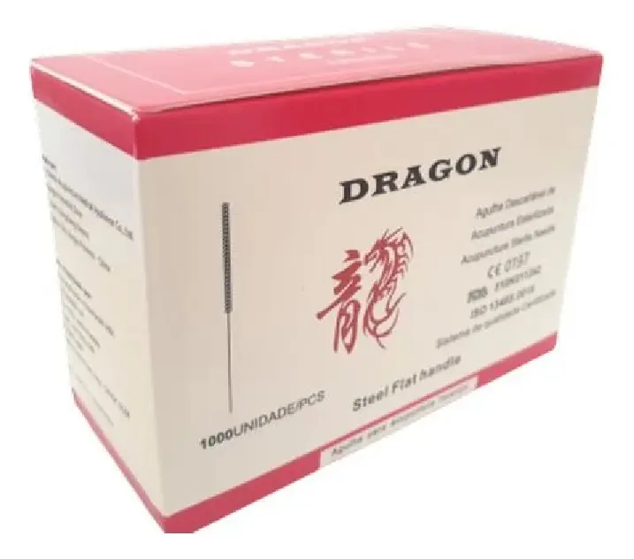 Agulha de Acupuntura Gold Dragon 0,18x8mm 1000 Unid Esterilizadas