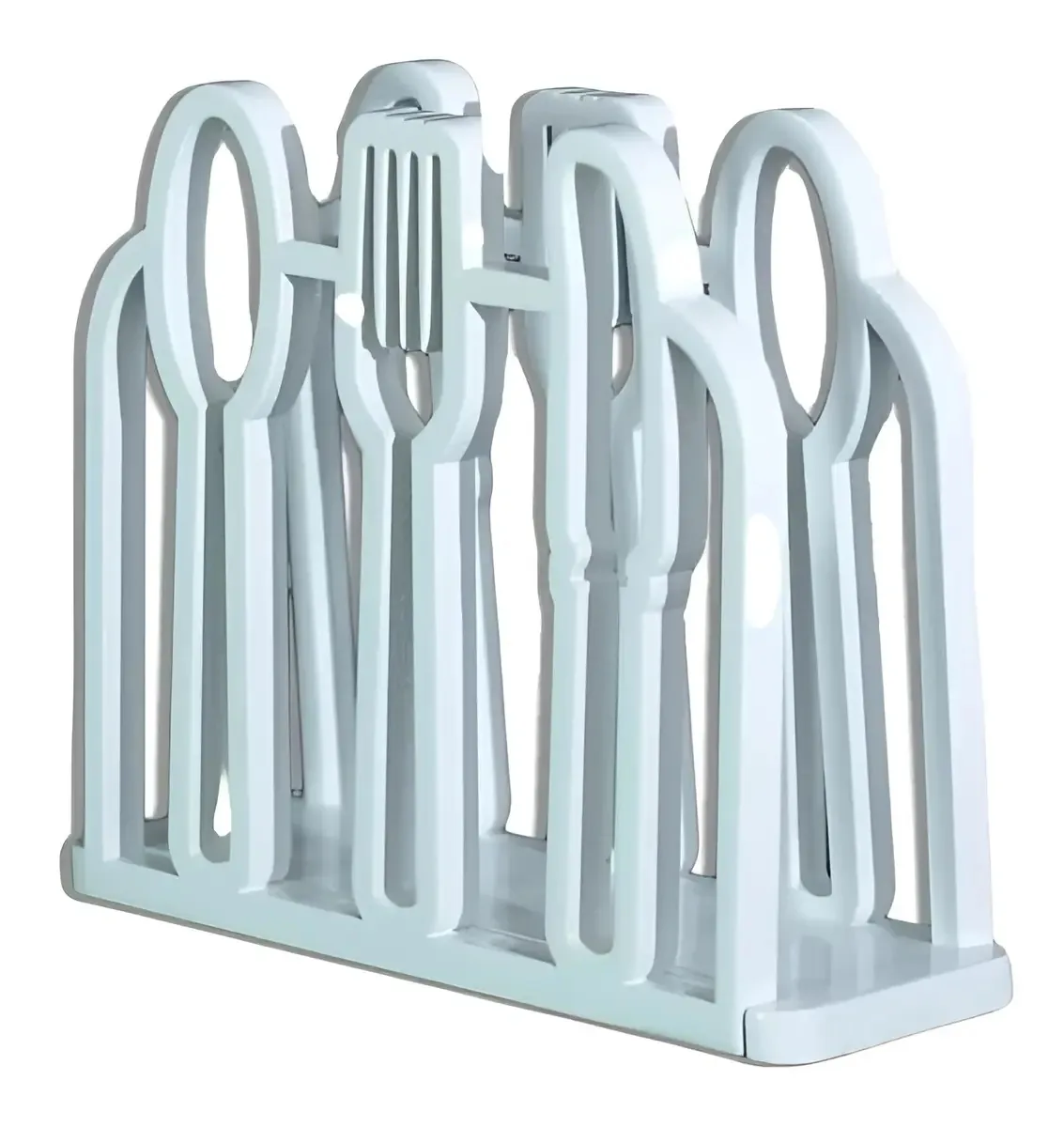 Porta Guardanapos MDF Branco Triangular Dmadero Modelo Talheres