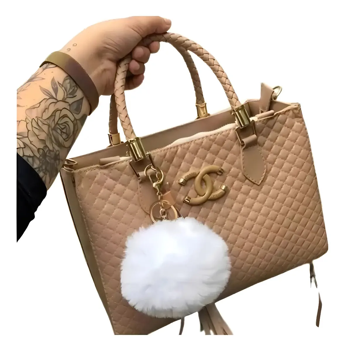 Kit de 5 Chaveiros Pompom Mista Perfect, para Bolsas e Acessórios