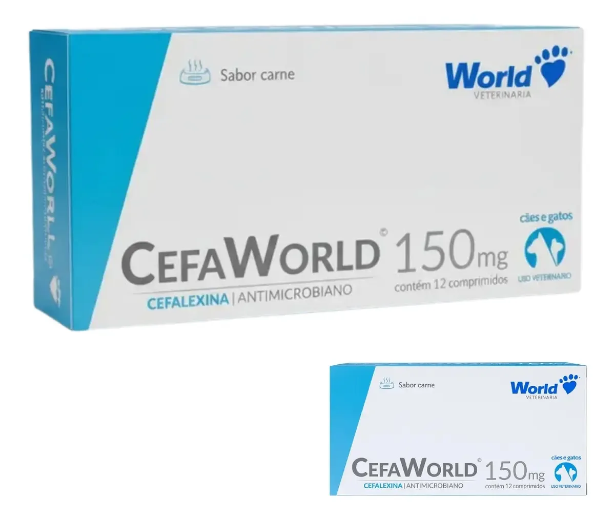 Antimicrobiano Cefaworld 150mg Cães E Gatos 12 Comprimidos