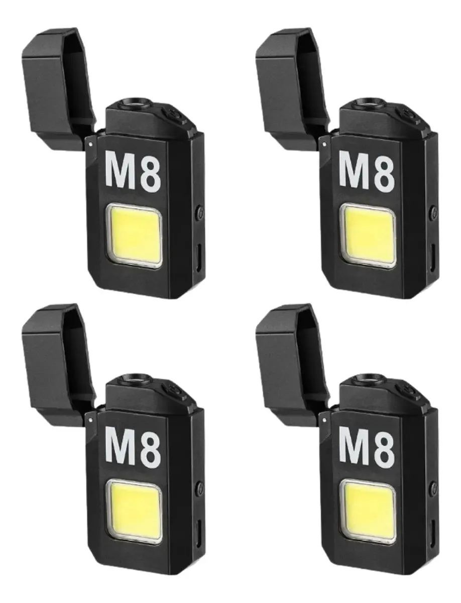Kit 4 Isqueiros Eletronicos Resistente A Agua Com Luz Led
