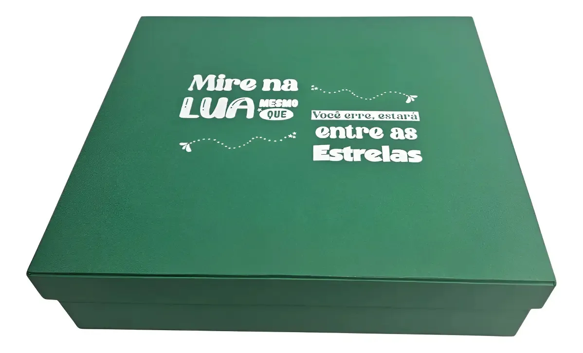 Caixa De Presente 42x42x8 Personalizada Logomarca Casamento Verde