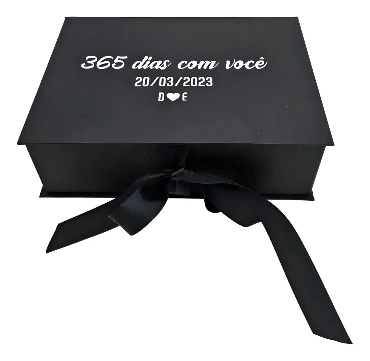 Caixa De Presente 21x16x6 Livro Batizado Convite Padrinhos Preta-personalizada