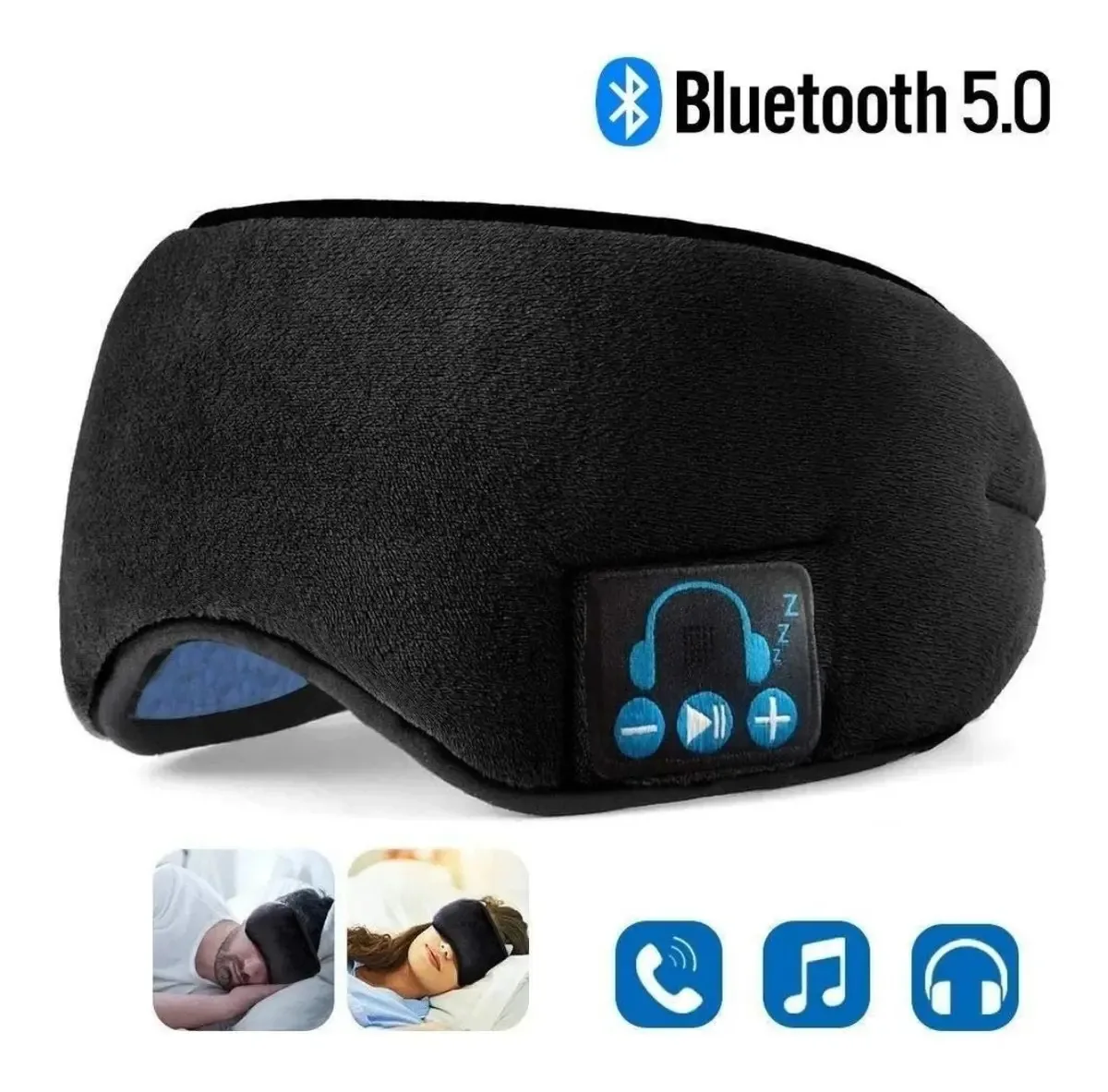 Tapa Olho Para Dormir Meditar Com Musica Suave Sons Preto