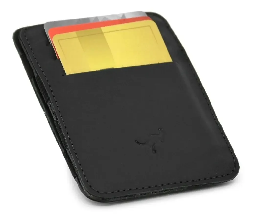 Carteira Mágica 100%couro Legítimo P/cartões,cnh,cédulas Cor Preto
