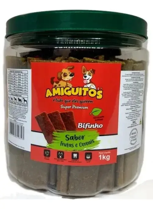 Petisco Bifinho Premium Para Cães 1kg Frutas E Cereais