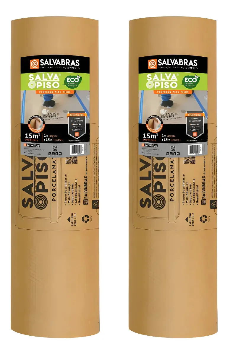Kit 2 Rolos Salva Piso Proteção Para Pintura Salvabras 1x25m