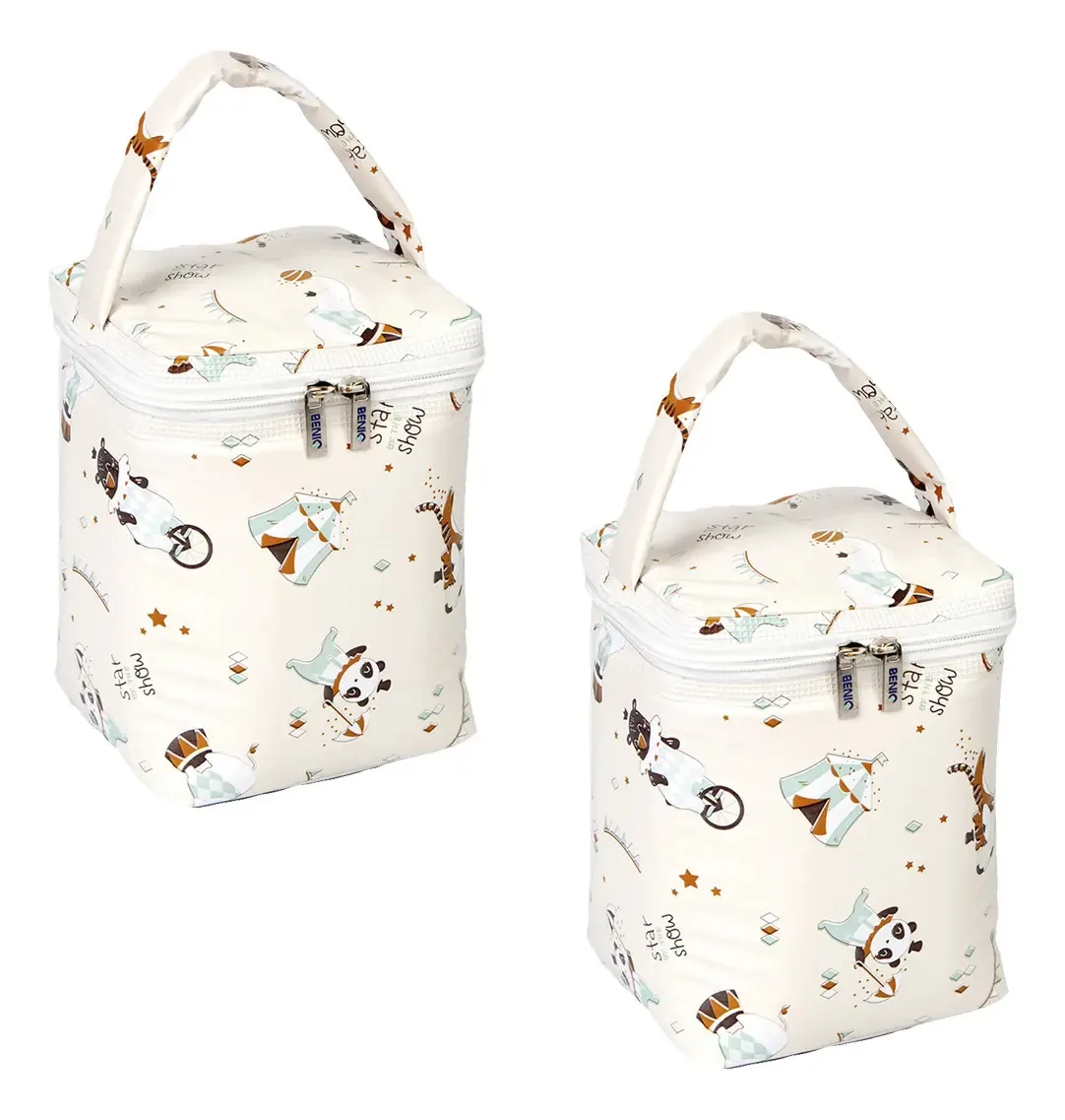 Kit C/ 2 Bolsas Térmicas 15 X 15 X 20 4,5l Circus Cor Circo Bege