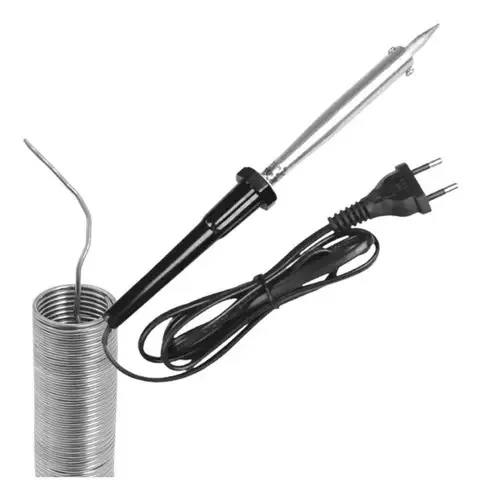 Ferro De Solda 220v 60w Lápis Com Tubo De Estanho Solda