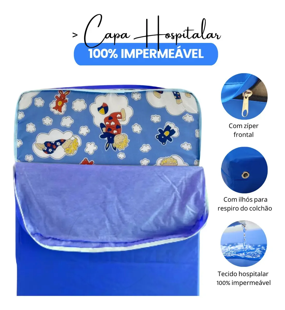 Capa Colchão Impermeável Silenciosa Berço Mini Cama Antiácaro E Antialérgica