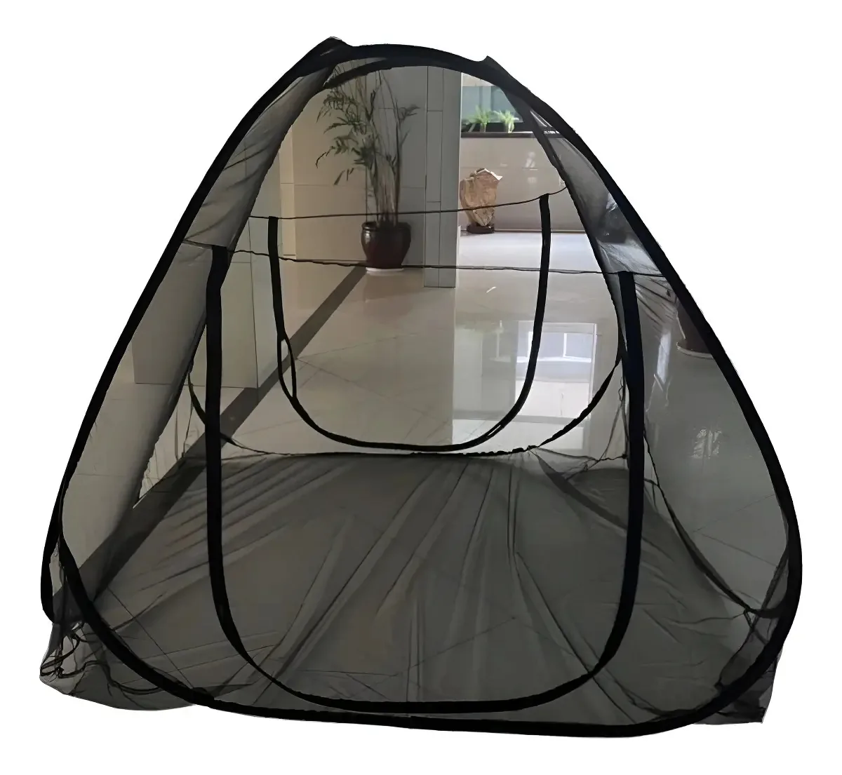 Mosquiteiro Cama De Solteiro Tenda Dobrável Portátil Preto