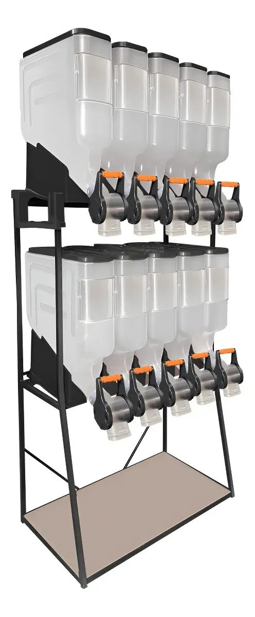 Silopet Expositor Dispenser 10 Módulos Grãos Ração Cereais Cor Preto