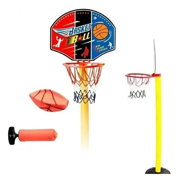 Cesta De Basquete Infantil Tabela 1.15m Bola E Bomba Inclusa