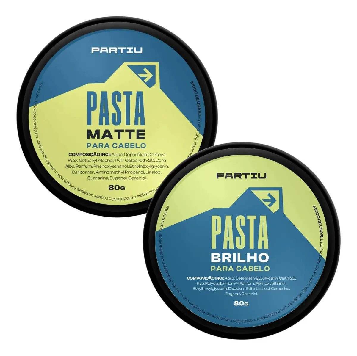 Kit 2 Pomadas Para Cabelo Matte E Brilho Vivaz Partiu