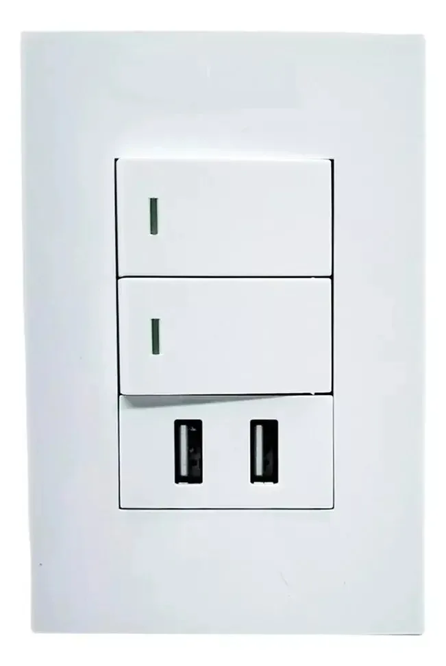Tomada Parede CPX Branca USB Duo 2 Entradas 2 Interruptores