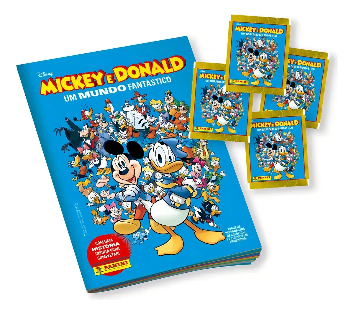 1 Álbum Mickey E Donald Capa Dura + 50 Figurinhas (10 Env)