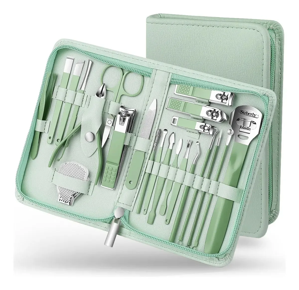 Kit de manicure e pedicure, conjunto profissional de cortador de unhas, 22 unidades