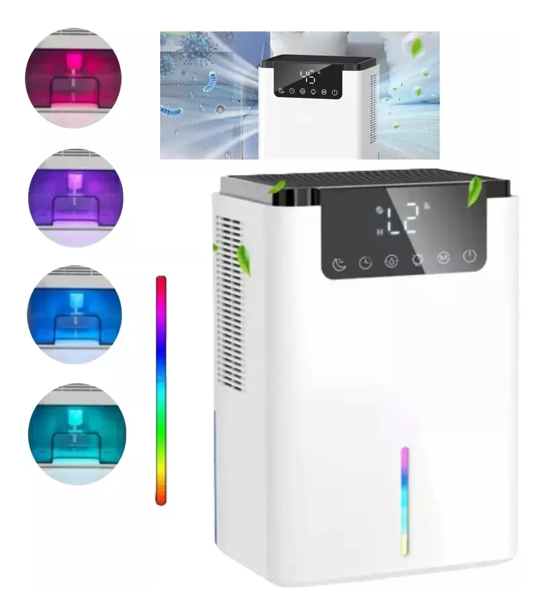 Desumidificador elétrico portátil Inteloco 2000ml com LED branco