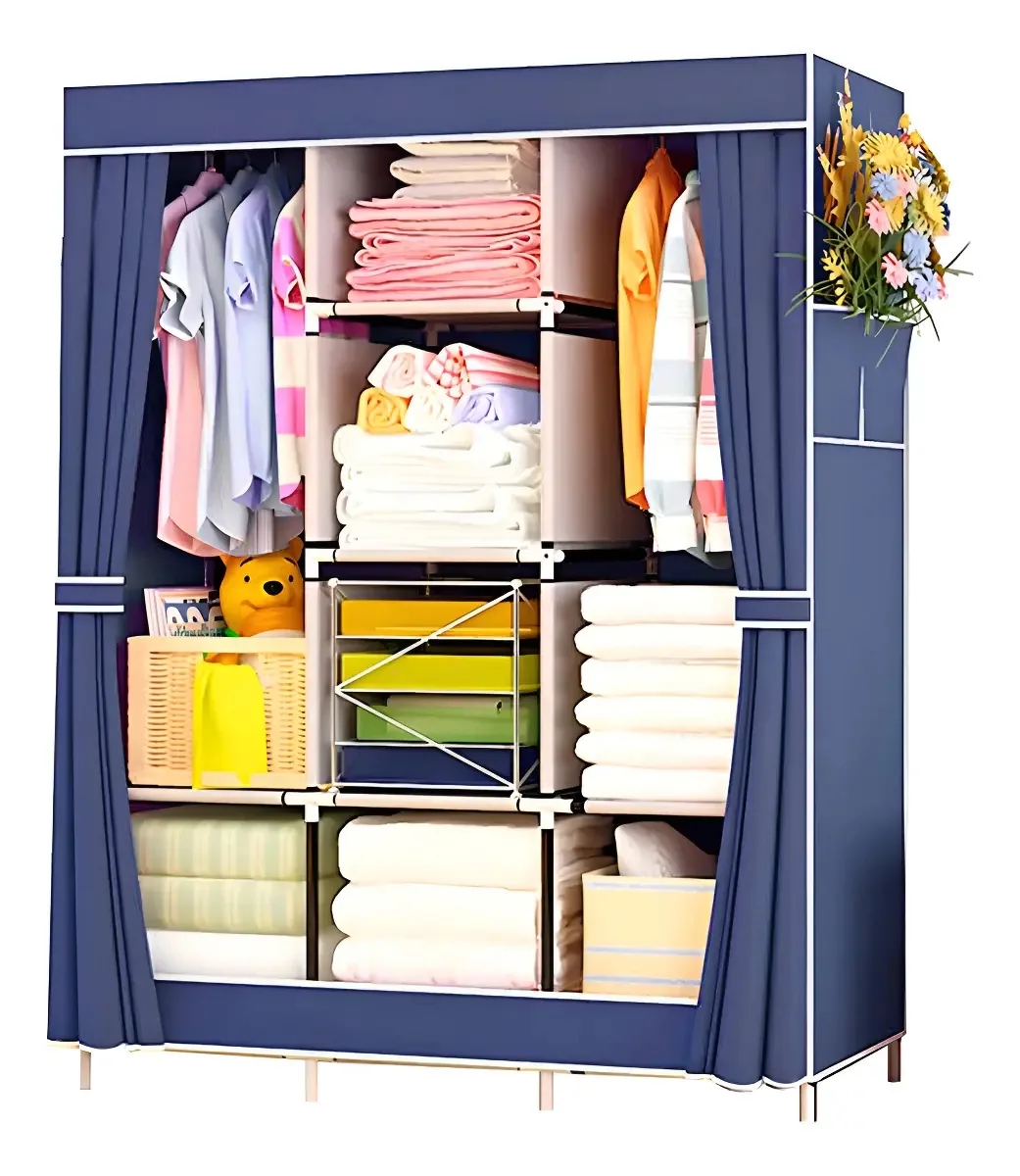Armário Dobrável Guarda Roupa Flexível Tecido Portátil