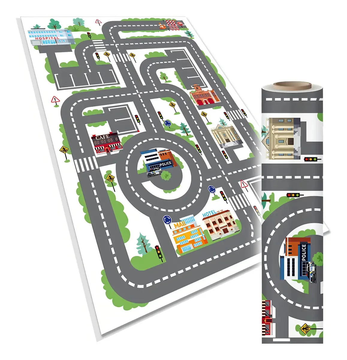 Tapete de Corrida Antiderrapante 3PONTOS 100x140cm Para Carrinhos Brinquedo