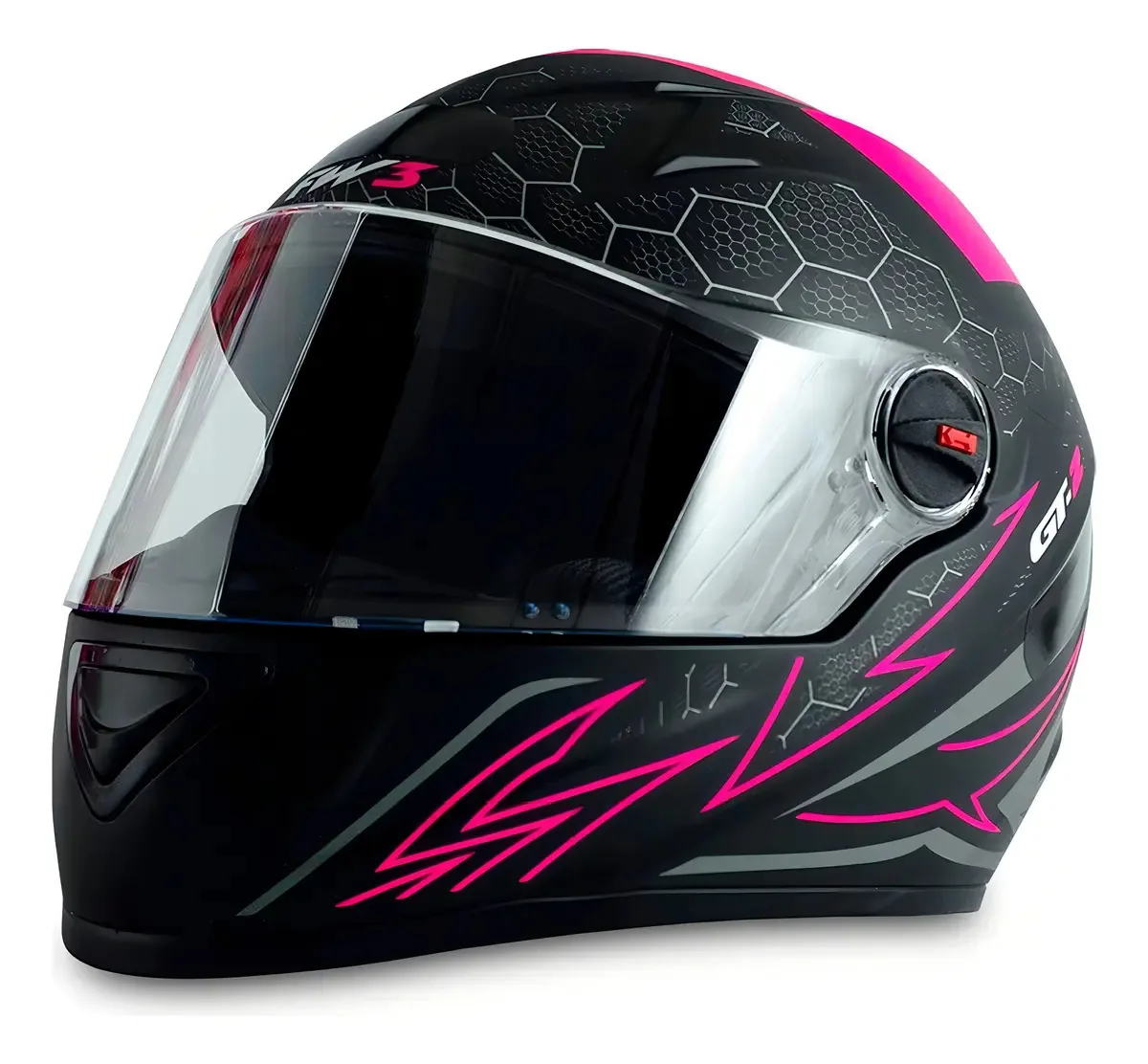 Capacete Fw3 Gt2 Masculino Feminino Fosco 2 Viseiras Extra Cor Preto fosco Tamanho do capacete 58