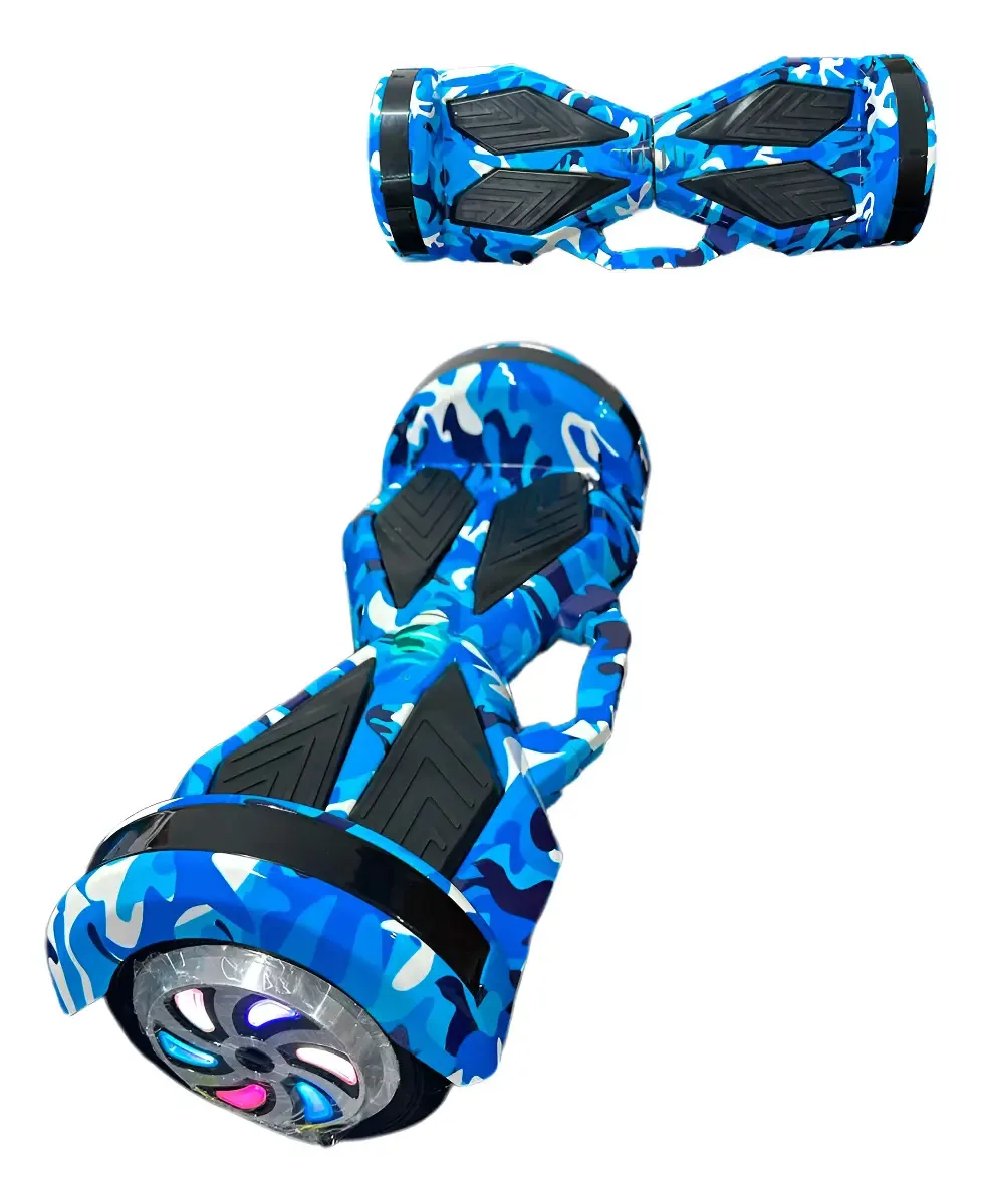 Hoverboard 8" Azul Camuflado Bluetooth Led 500W Smart Balance