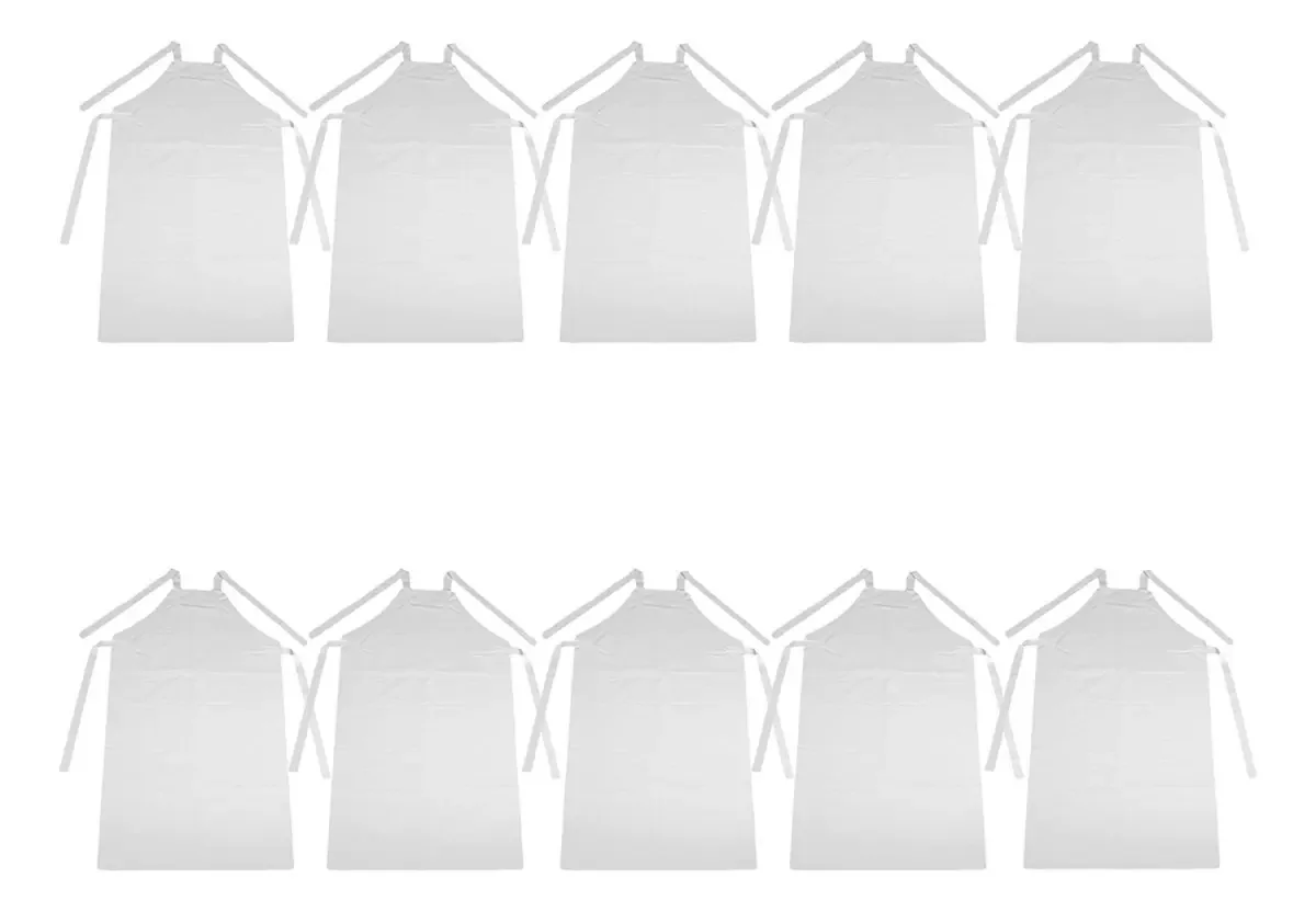 Kit C/ 10 Aventais Profissionais De Pvc Transparente Fosco Cor Incolor