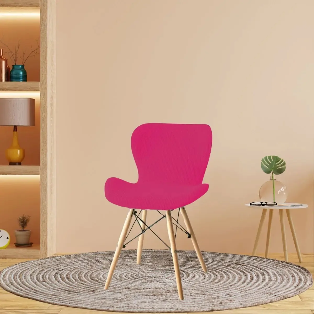 Kit 10 Capas para Cadeira Eiffel Slim em Malha Gel, Rosa-Chiclete