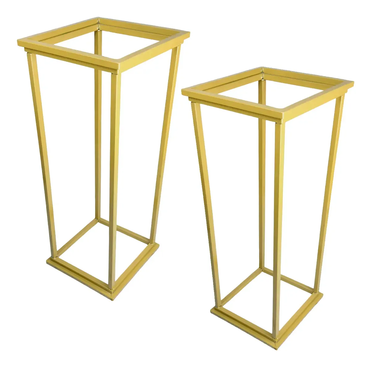 2 Coluna Suporte De Ferro Centro De Mesa Decorativo Festa Cor Dourado