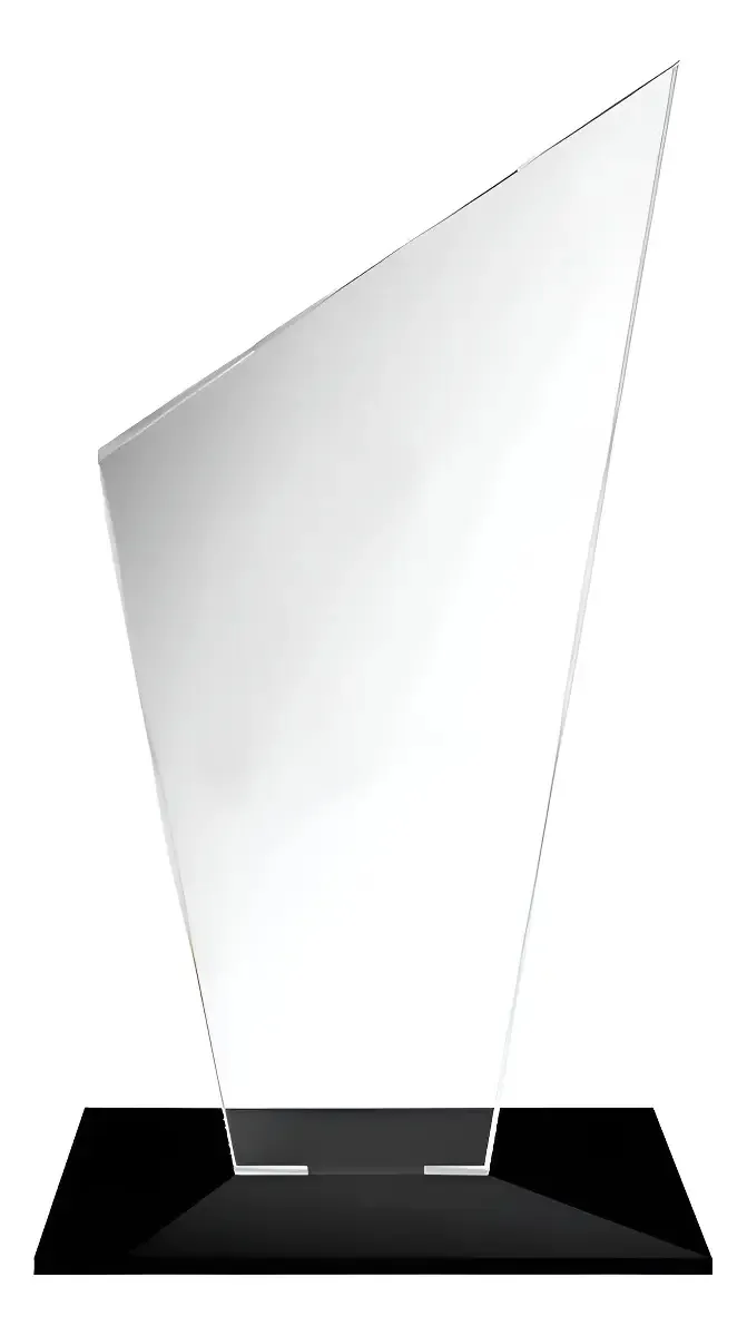 Kit 10 Troféu Acrilico Cristal 2mm 10x18cm C/base Preta