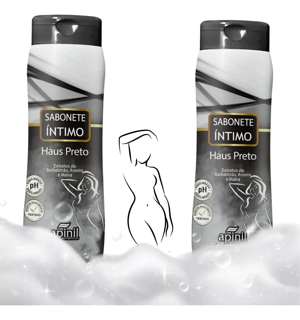 Kit 2 Sabonetes Íntimos Haus Preto Aromático Antisséptico
