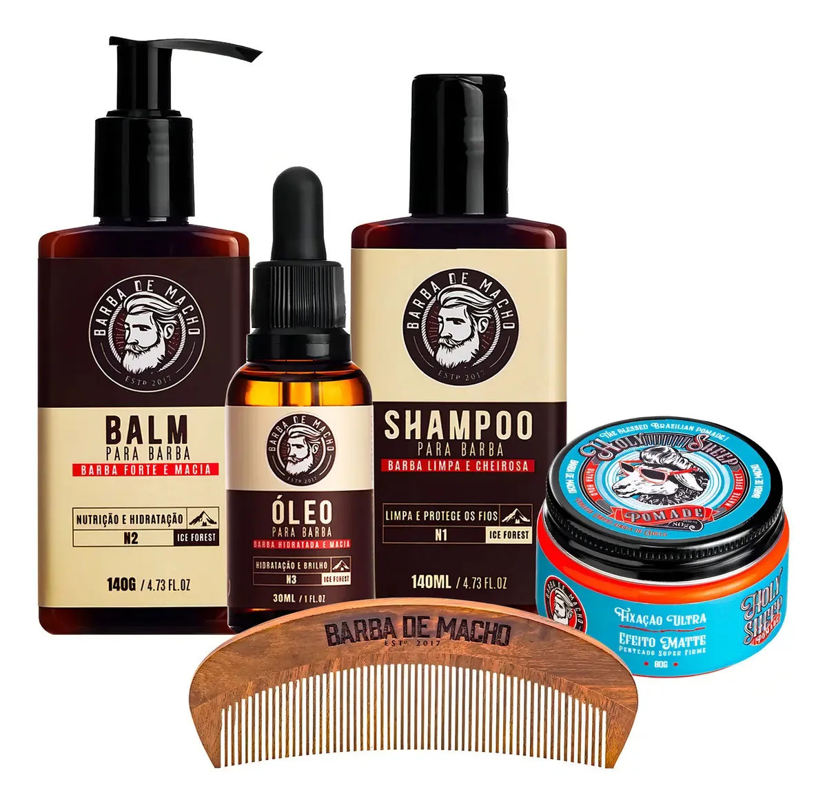Kit For Men Barba Barber Shop Barbudo Lenhador Barbado Ofert