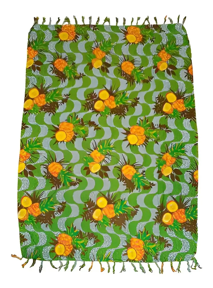 Canga Praia Viscose - Calçadão E Abacaxi Verde 1.60mx1.10m