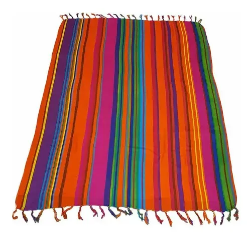 Canga De Praia 100% Viscose Listras - Com Franja 1.60mx1.10m