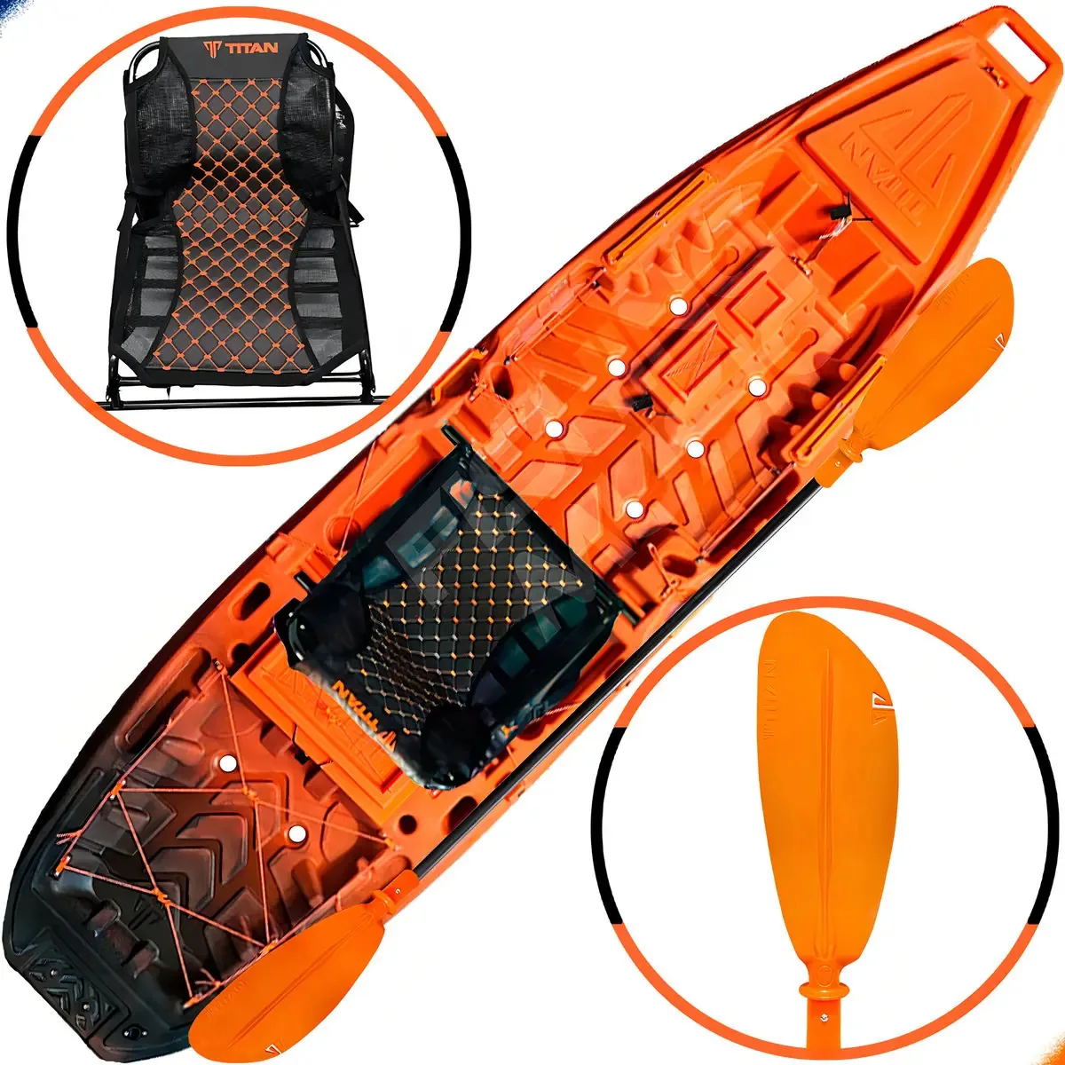 Caiaque De Pesca Ares Titan + Cadeira Confort E Remo Cor Deserto